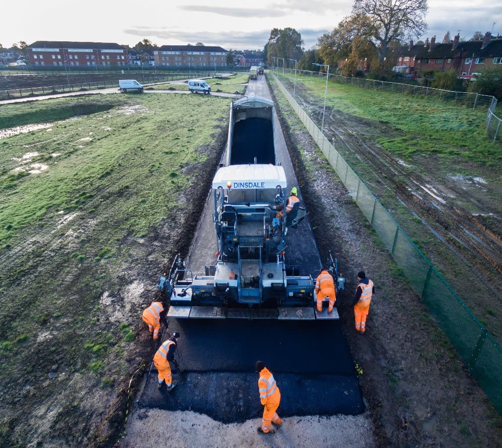 The finished Harraby Cycle Track in Carlisle, surfaced by Dinsdale Contracts