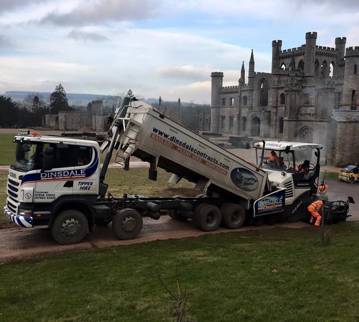 Surfacing works by Dinsdale Contracts in the grounds of Lowther Castle