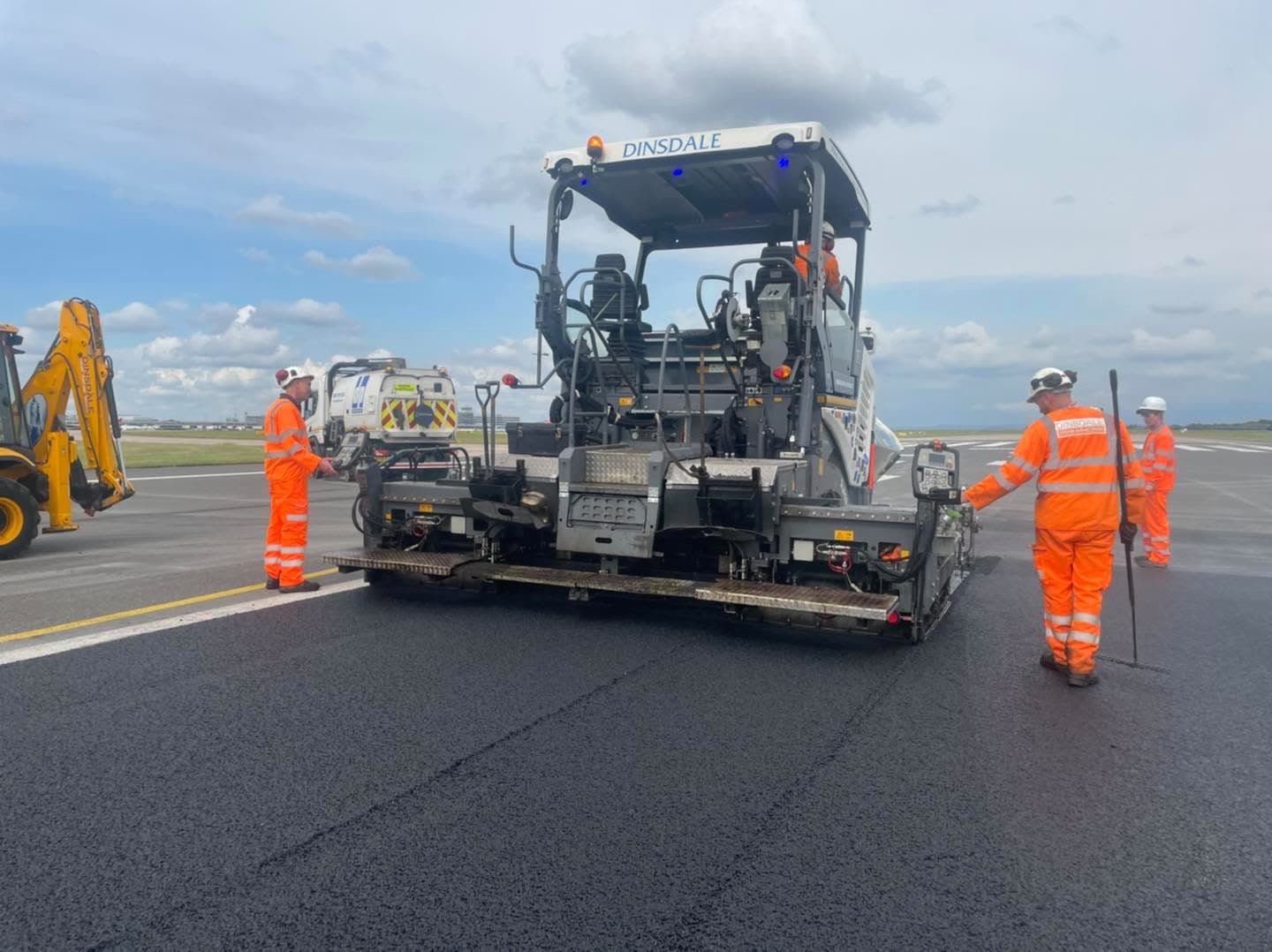 Dinsdale paving machine laying asphalt on a major pavement contract