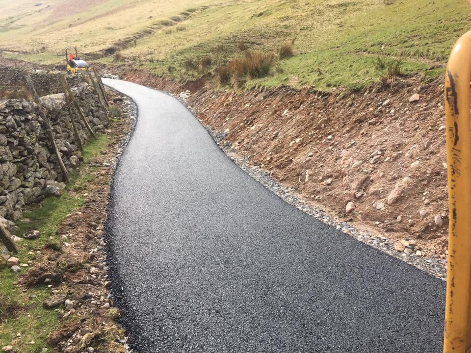A newly surfaced tarmac path laid by Dinsdale Contracts